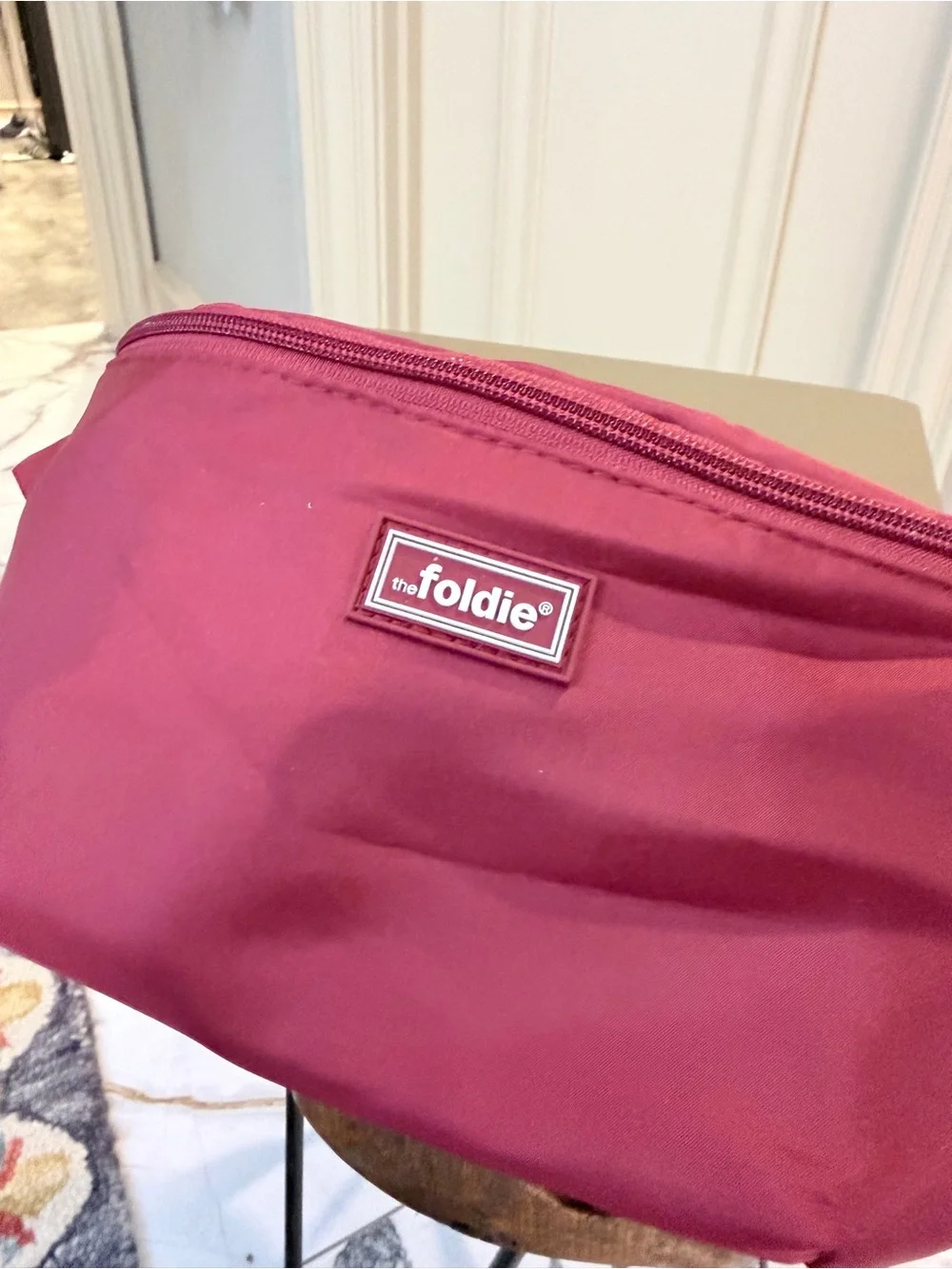 The Foldie Burgundy Crossbody Bag RFID Anti-Theft Travel Fanny Pack